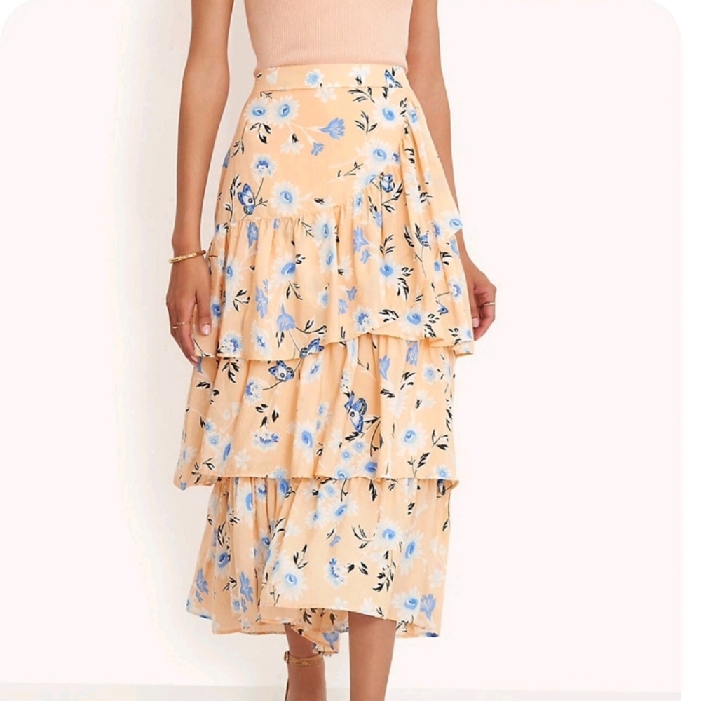 NWT Ann Taylor Tiered Floral Maxi Skirt